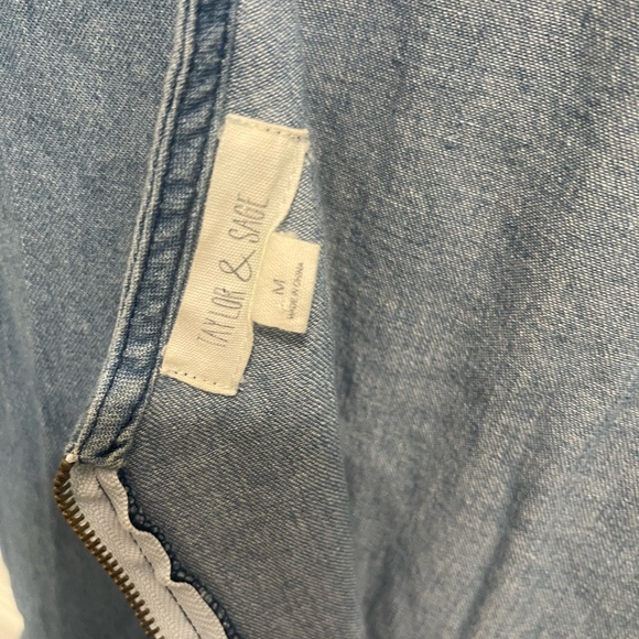 Taylor & Sage Blue Dress with White Lace Back - Picture 10 of 15